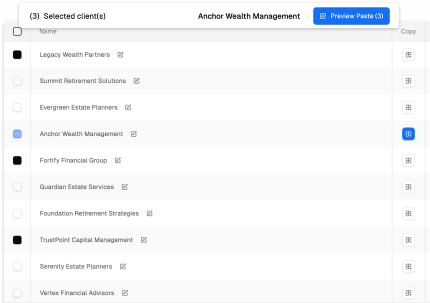 Copy / paste report UI image